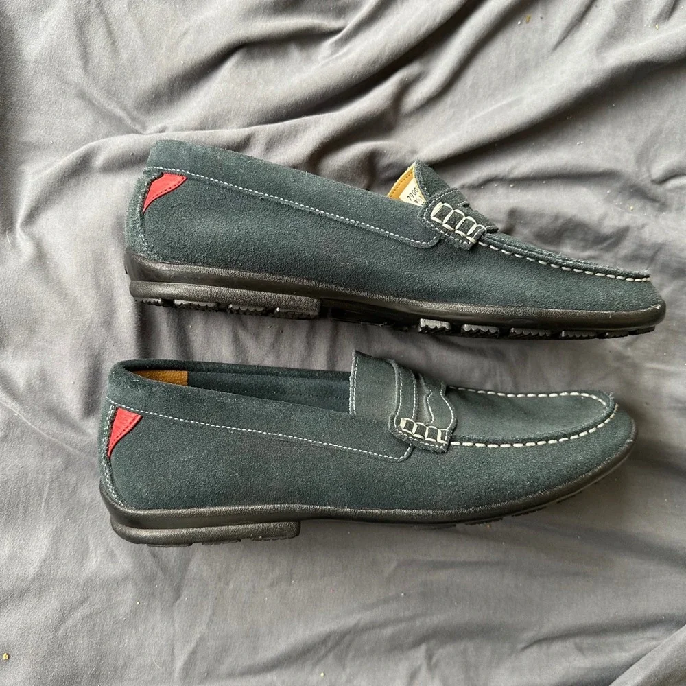 FootJoy Club Casuals Mens Navy Blue Suede Penny Loafers Shoes 79007 Size 9.5 M